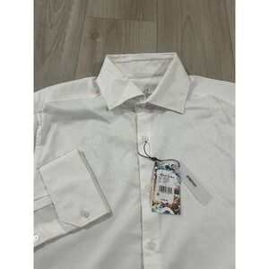 ROBERT GRAHAM WAYCROSS Cotton Button-front Shirt White Size L MSRP $198.